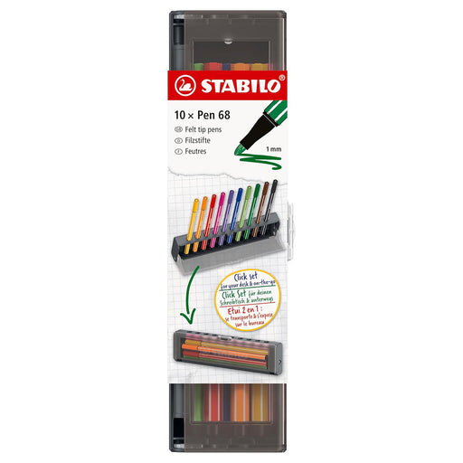 STABILO Pen 68 Felt Tip Pen in Assorted Colours (10 Pack) 