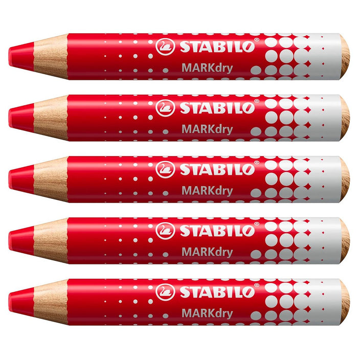 STABILO MARKdry Red Whiteboard Markers (5 Pack)
