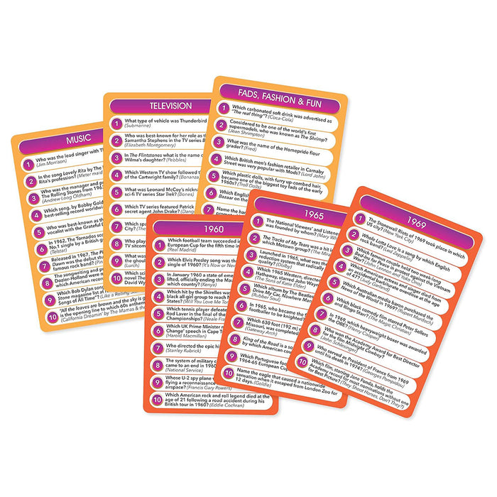 Top Trivia Decades 60s Card Game