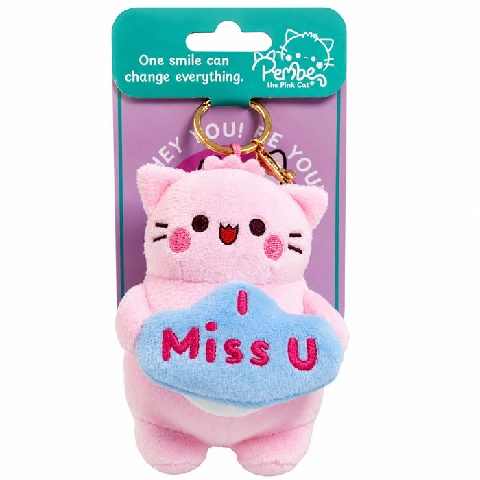 Pembe 'I Miss U' Plush Keychain