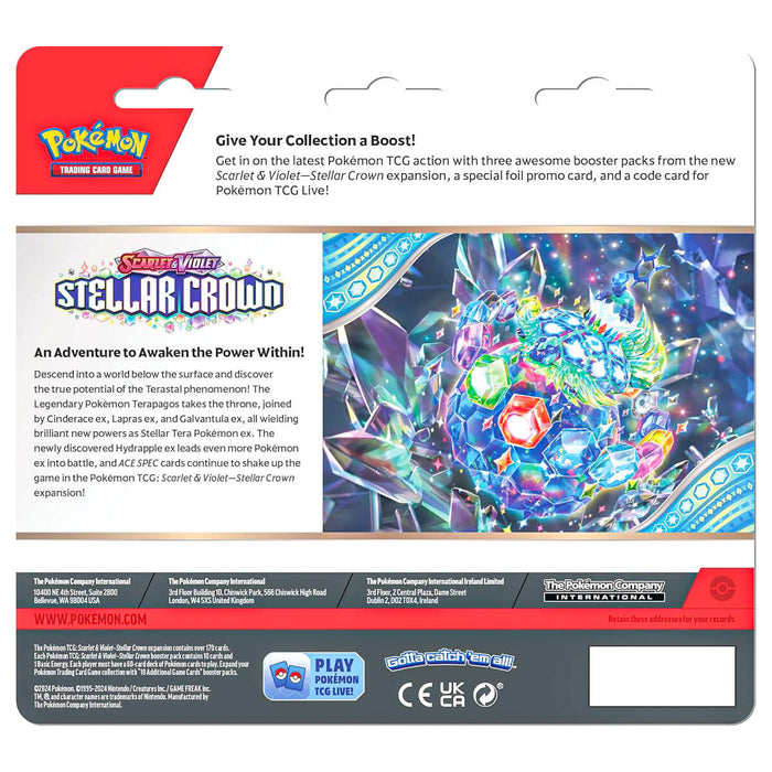 Pokémon TCG: Scarlet & Violet: Stellar Crown Checklane 3 Pack - Tinkaton