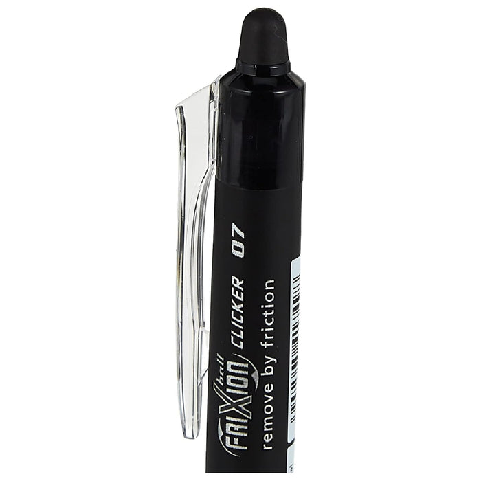 Pilot FriXion Ball Clicker Medium Line Erasable Black Ink Pen (6 Pack)