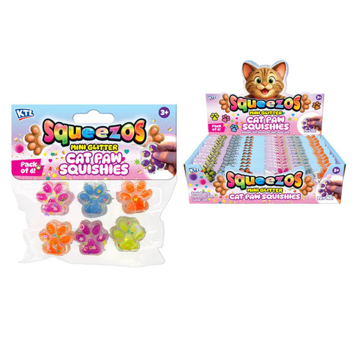 6pc Sensory Fidget Squishy Mini Cat Paws In Bag