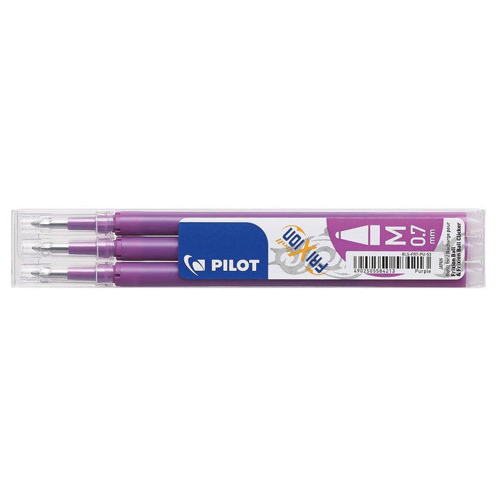 Pilot FriXion Ball & FriXion Clicker Erasable Rollerball M Purple Refills (3 Pack)