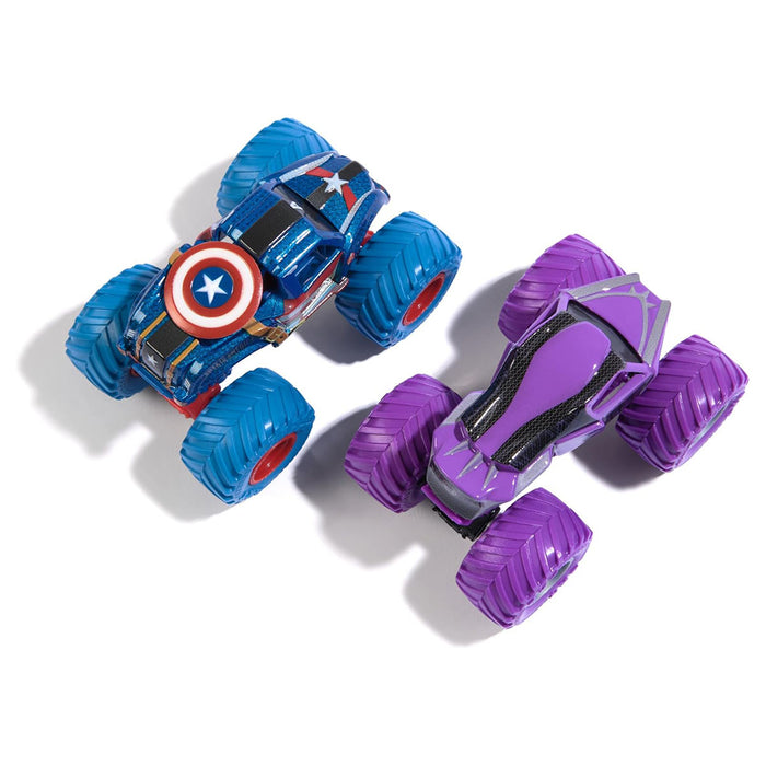Monster Jam Marvel Captain America Vs Black Panther 1:64 Tucks (2 Pack)