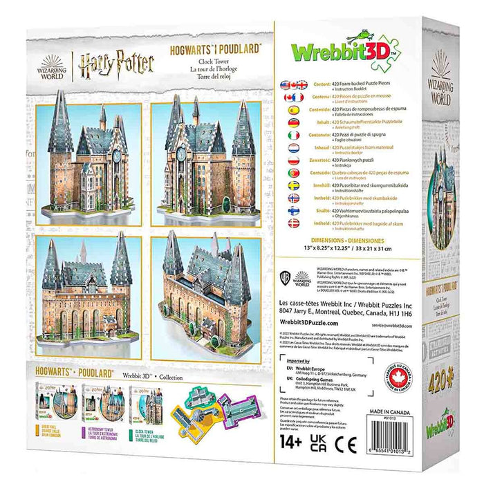 Wrebbit 3D Harry Potter: Hogwarts Clock Tower 420 Piece Puzzle