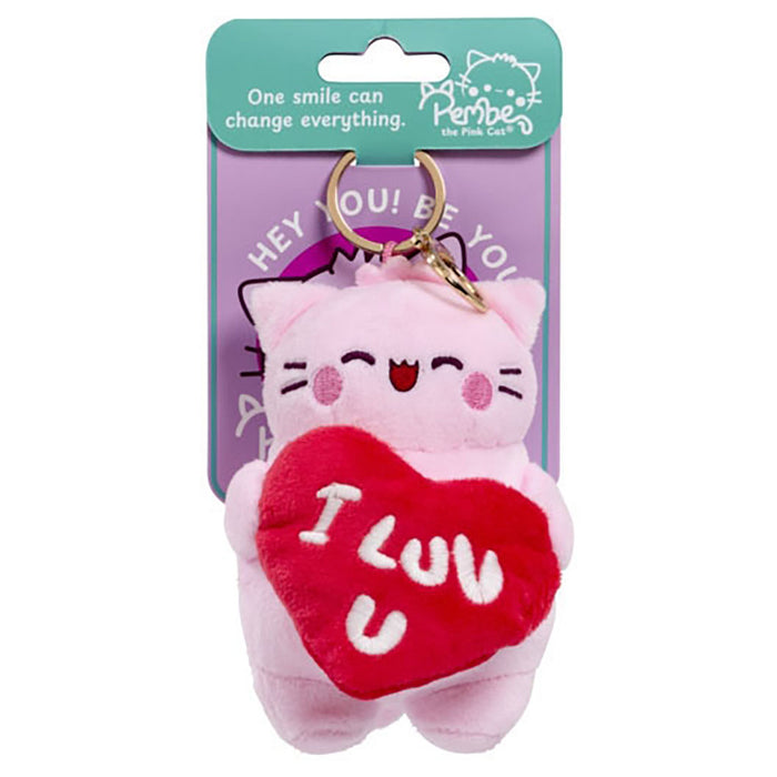 Pembe 'I Love You' Plush Keychain