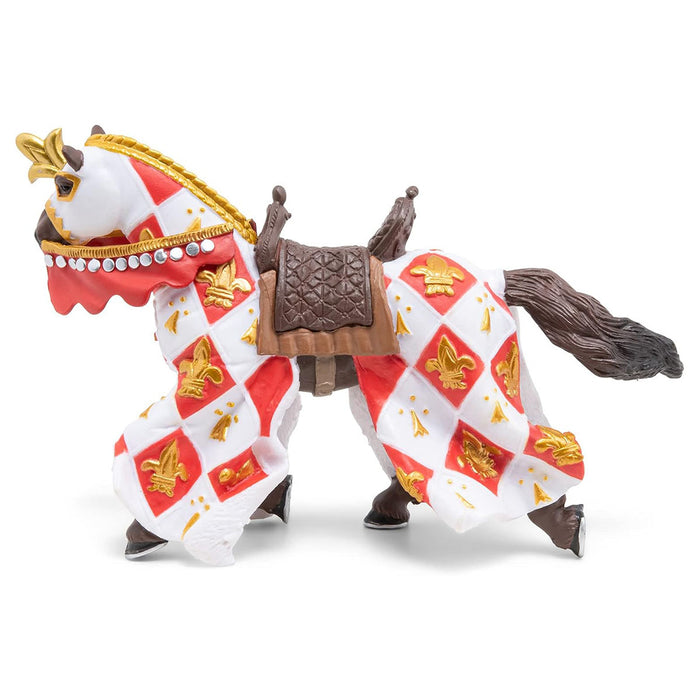 Papo White Horse Fleur-de-Lys Figure