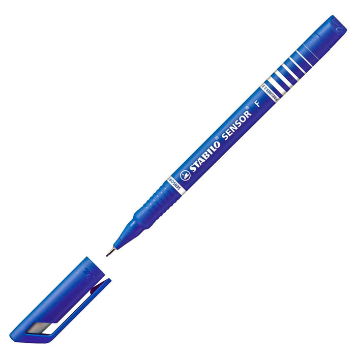 STABILO SENSOR F fineliner Pens Blue (10 Pack)