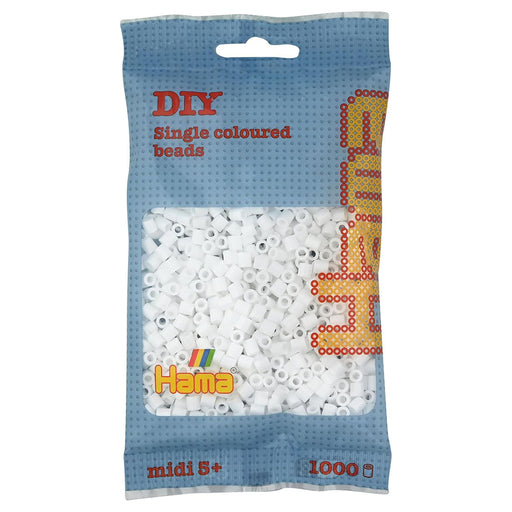 Hama White Midi Beads (1000 Pack)