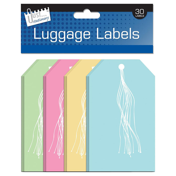 30 Luggage Labels Mixed Colour 135 x 75mm