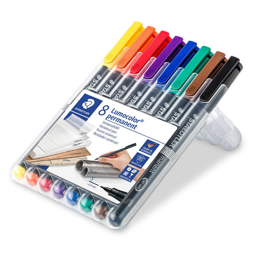 Staedtler Lumocolor Permanent Universal Superfine Line Pens Pack of 8