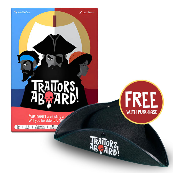 Traitors Aboard! Card Game with Free Pirate Hat