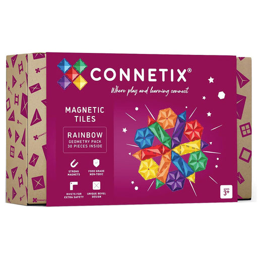 Connetix Magnetic Tiles Rainbow Geometry Pack 30 Pieces