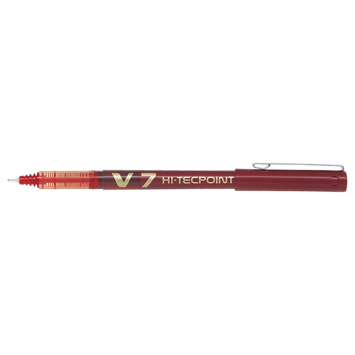 Pilot V7 Hi-Tecpoint M 0.7 Black Blue Red Rollerball Pens (3 Pack)