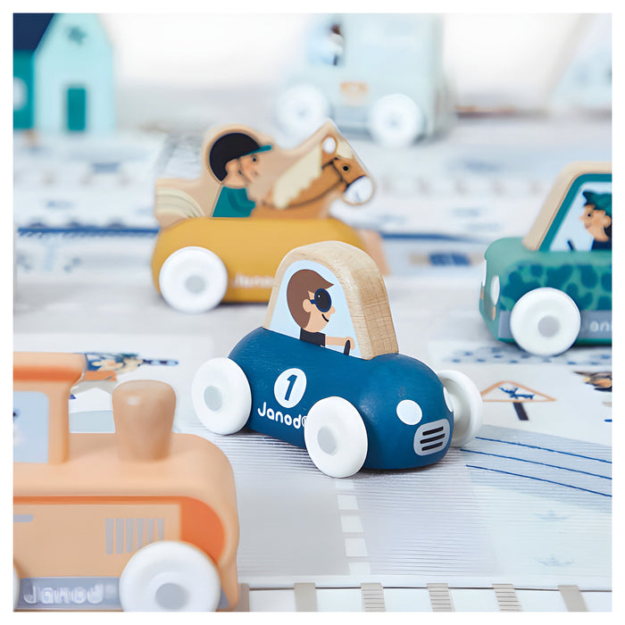 Janod Cross Roads Mountain Valley Wooden Sports Car