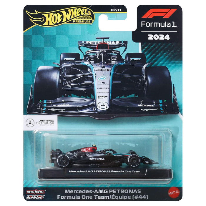 Hot Wheels Premium Formula 1 2024 Mercedes-AMG Petronas Lewis Hamilton Race Car #44 