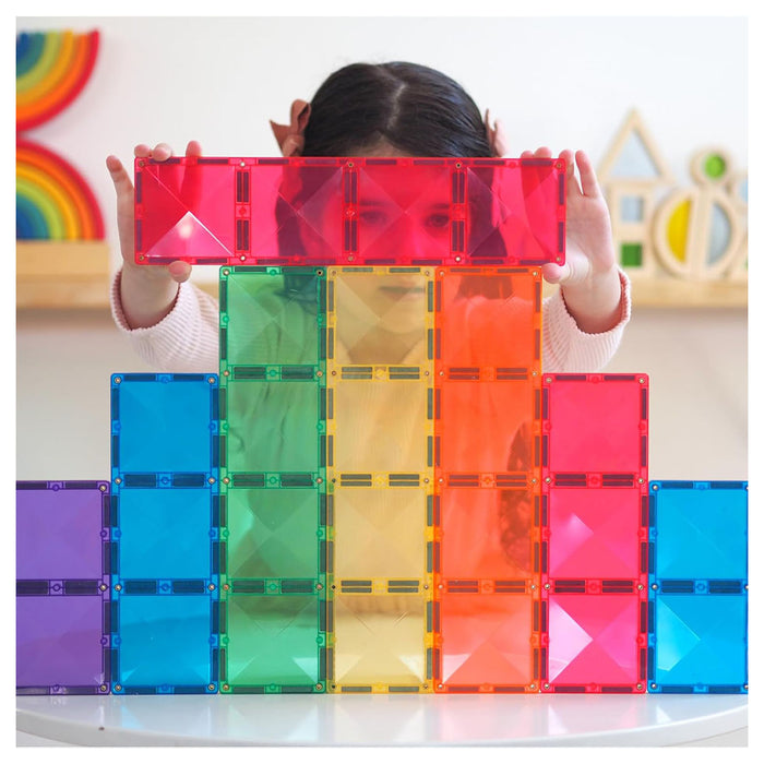 Connetix Magnetic Tiles Rainbow Rectangle Pack 18 Pieces