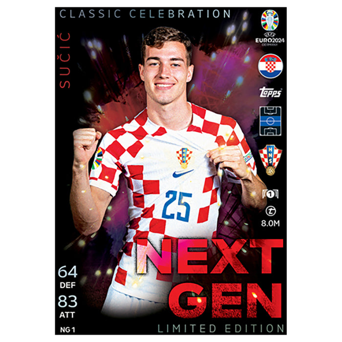 Luka Sučić Next Gen Limited Edition Topps Match Attax EURO 2024 Card