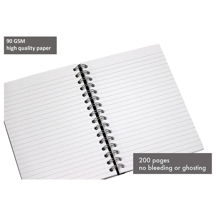 Pukka Pad A5 Wire Feint Ruled Black Notebook