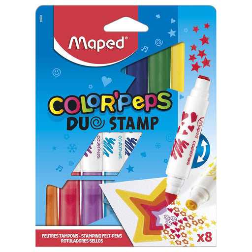  Maped Color' Peps Duo Stamp Felt-Tip Pens (8 Pack)