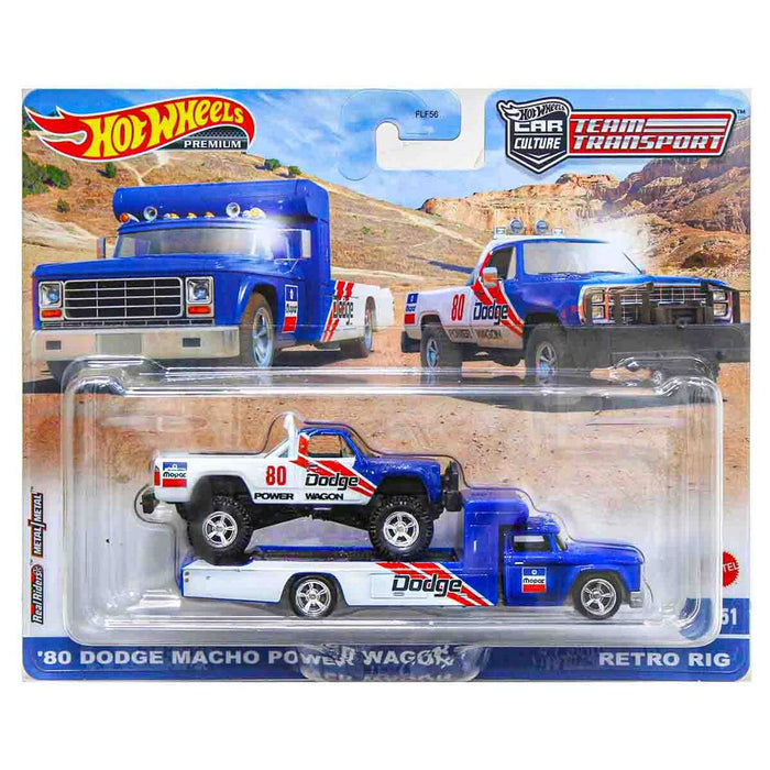 Hot Wheels Car Culture: Team Transport: '80 Dodge Macho Power Wagon with Retro Rig