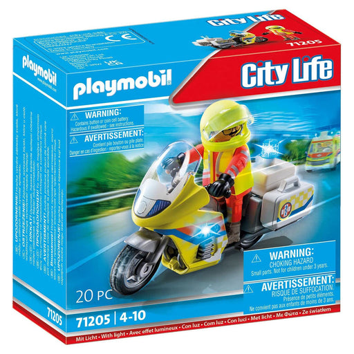 Playmobil City Life Rescue Motorcycle with Flashing Light