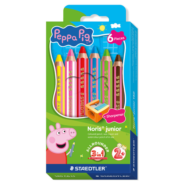 Staedtler Peppa Pig Noris Junior 3-in-1 Pencils (6 Pack)