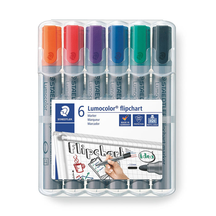  Staedtler's Lumocolor Flipchart Marker Pens (6 Pack)