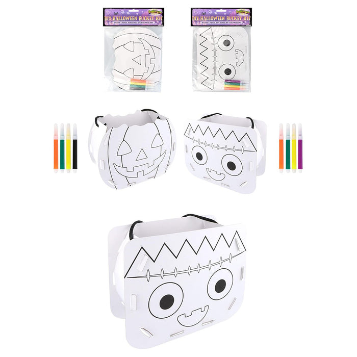 DIY Halloween Bucket Kit with 4 Colouring Pens (styles vary)