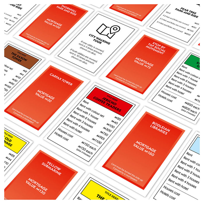 Monopoly Board Game Oxford Edition Cards