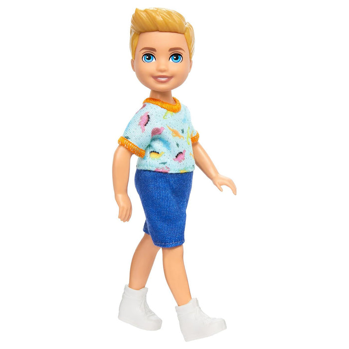 Barbie Chelsea Doll Small Boy Doll Wearing Removable One-Piece with Dino Print