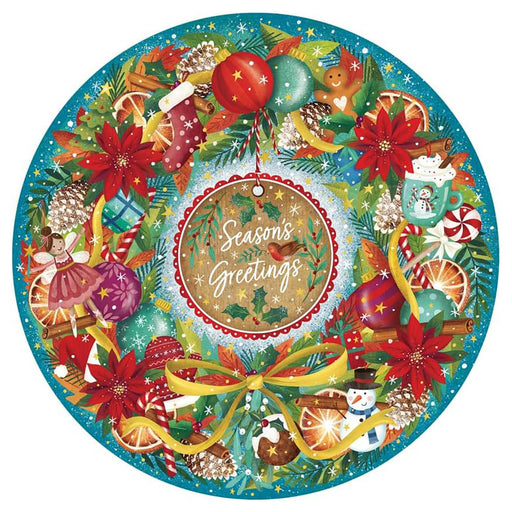 Gibsons Season's Greetings 500 Piece Circular Jigsaw Puzzle