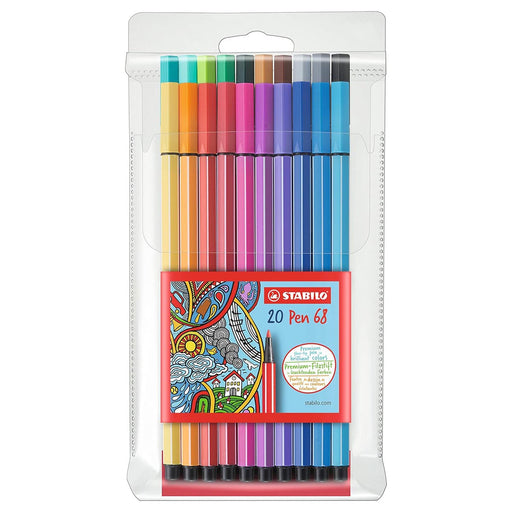 STABILO pen 68 ColorParade Premium Fibre-Tip Pens (20 Pack)