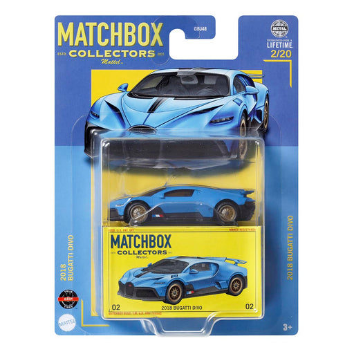 2018 Bugatti Divo Matchbox Premium Collector Diecast Model 2/20 on card
