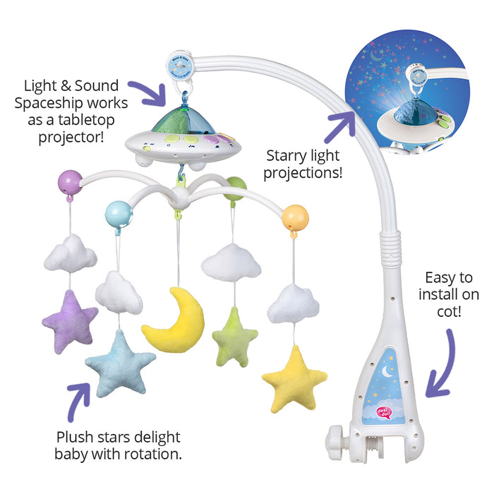 Desi Doll Moon & Stars Quran Cot Mobile & Remote Control
