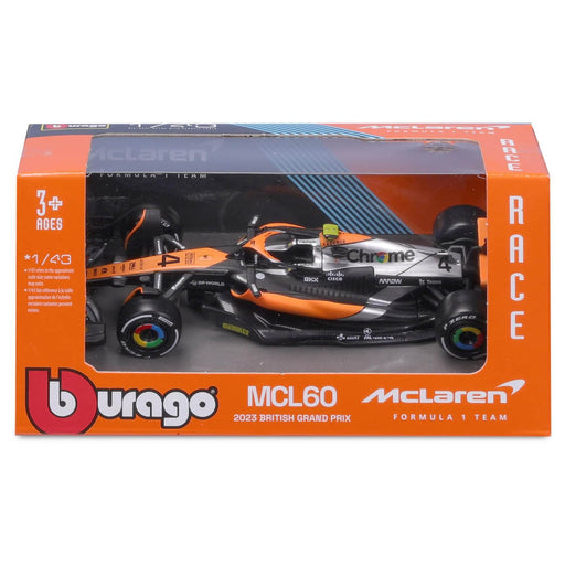 Bburago McLaren F1 MCL60 2023 British Grand Prix Lando Norris 1:43 Race Car