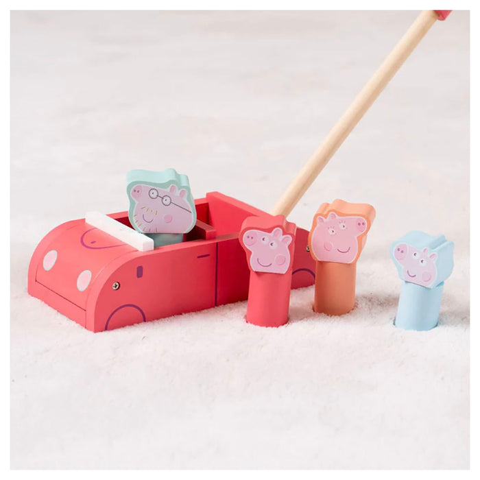 Grow with Peppa Pig Wooden Push Along Family Car