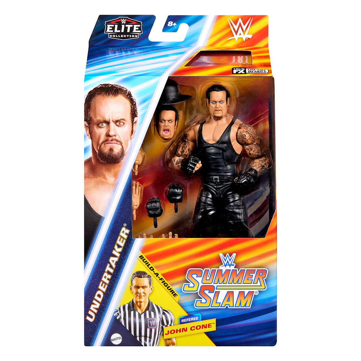 WWE Basic WrestleMania Undertaker Actionfigur – 15 Cm, TrueFX Technologie, 10 Gelenkpunkte, Inkl. Zubehör, Ab 6 Jahren