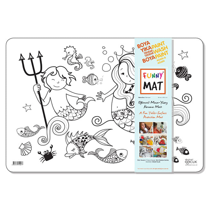 Funny Mat Mermaid Colouring Protection Mat