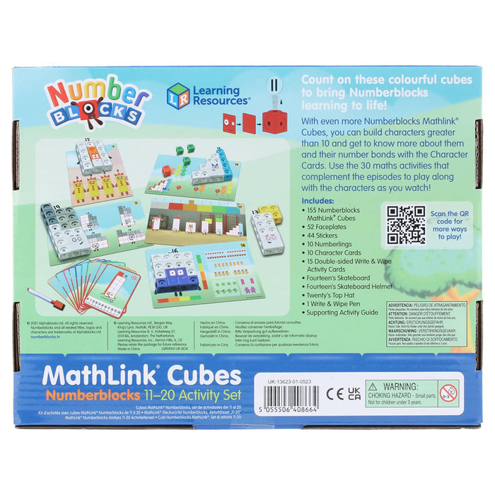Learning Resources Numberblocks MathLink Cubes 11-20 Activity Set