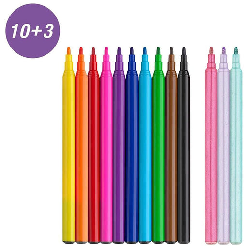 Faber-Castell Felt Tip Pens 10+3 and Unicorn Stickers Set