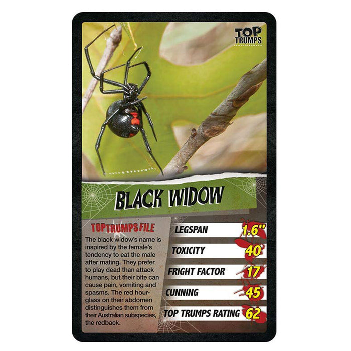 Spiders Top Trumps Card Game 