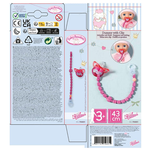 Baby Annabell Accessory Baby Doll Dummy with Clip