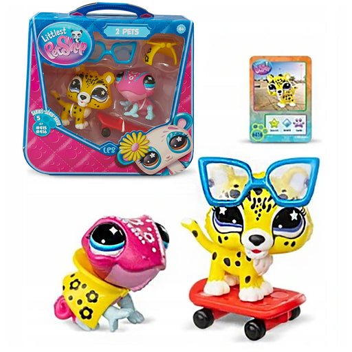 Littlest Pet Shop 2 Pets Series 5 G7 #415 Chameleon & #416 Jaguar Figures