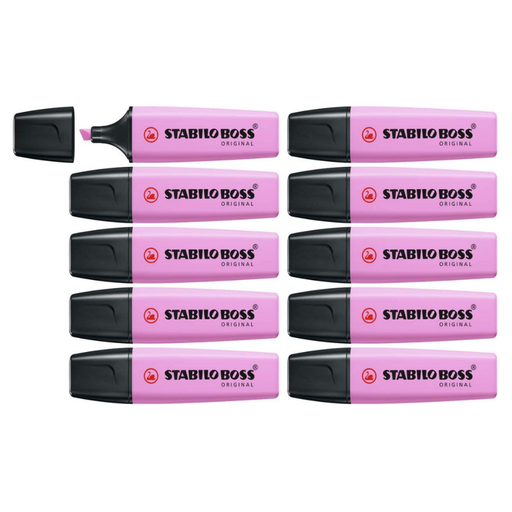 STABILO BOSS ORIGINAL Pastel Frozen Fuchsia Highlighter Box of 10