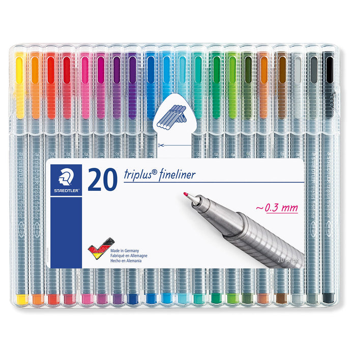 Staedtler Triplus Fineliner Pens 20 Brilliant Colours