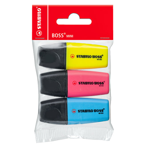  STABILO BOSS MINI Assorted Colours Highlighter Pack of 3