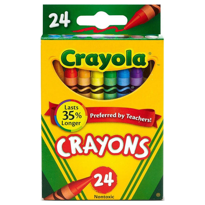 Crayola 24 Coloured Crayons Lasts 35% Longer (12 Pack Bundle)