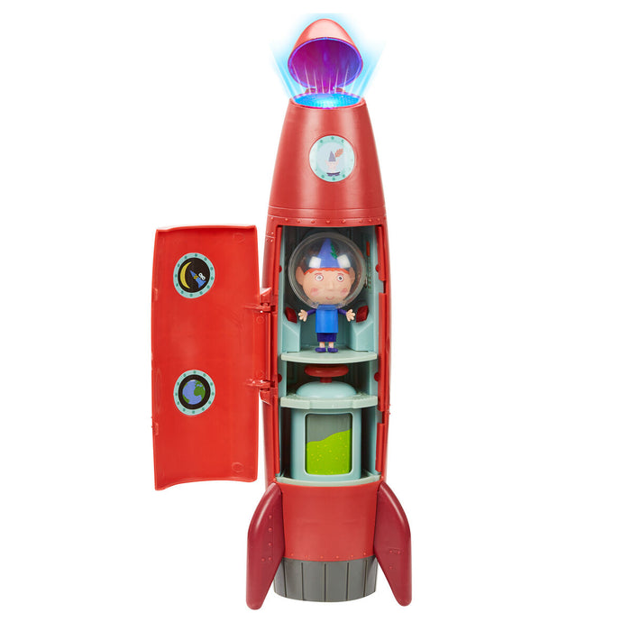 Ben & Holly's Little Kingdom Elf Rocket red rocket open with character toy inside 
